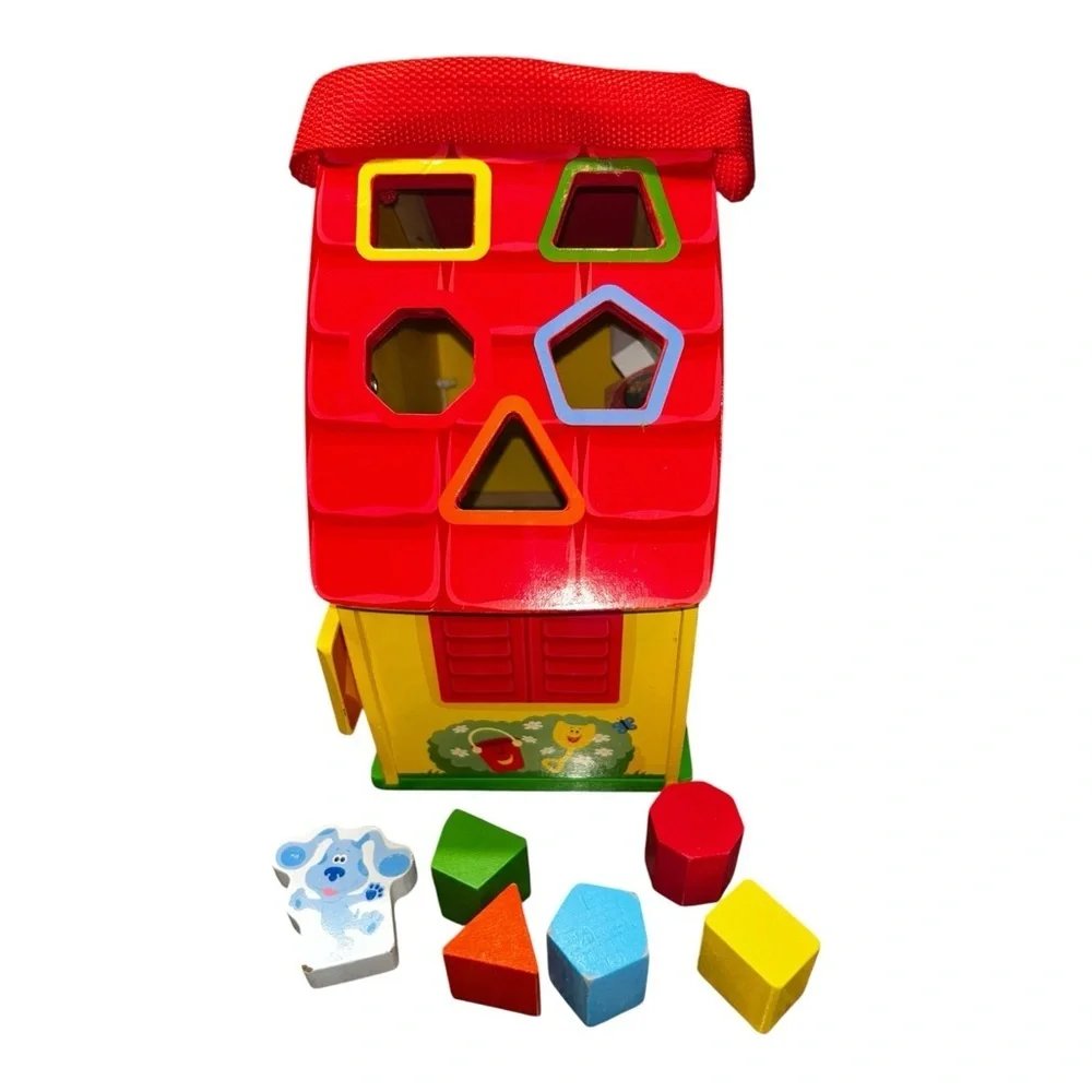 Blue’s Clues Wooden Take-Along House – 7pc Set Gently Loved